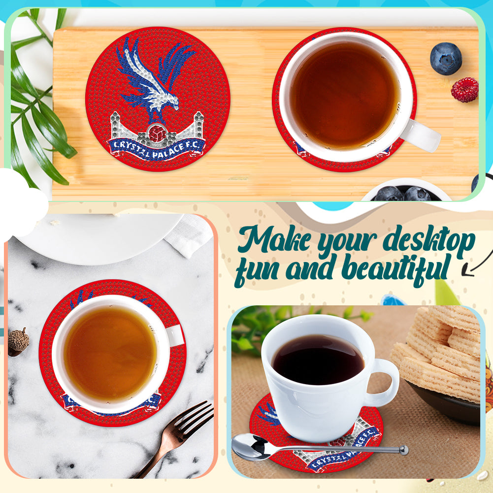 6pcs DIY Diamond Painting Coasters Kits with Holder for Adult Office Coffee Mats