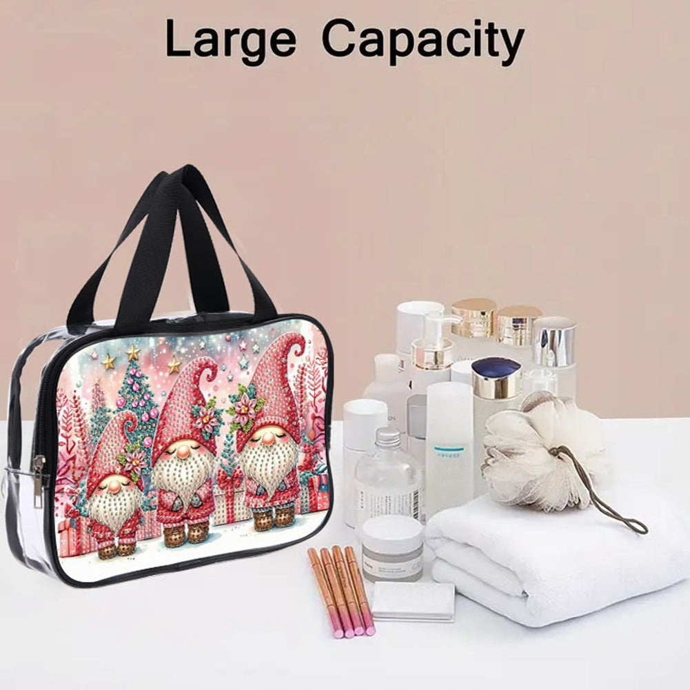 DIY Gnome Diamond Painting Bling Rhinestone Makeup Bag Large Storage Bag