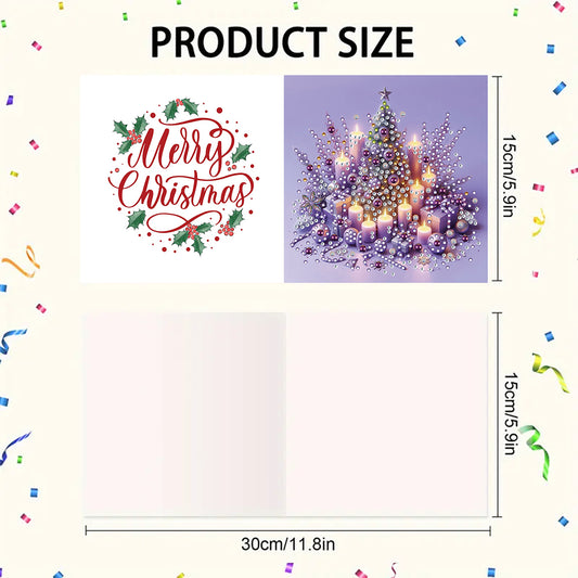 6PCS DIY Diamond Art Greeting Cards Holiday Theme Congratulations Cards & Gifts