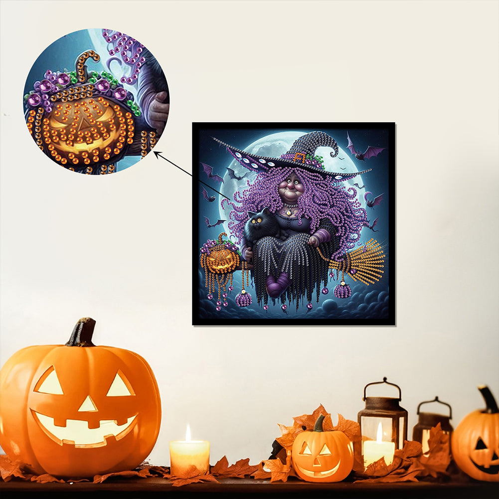 Halloween Witch - Special Shaped Drill Diamond Painting 30*30CM