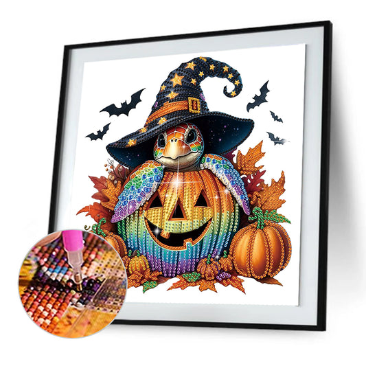 Halloween Pumpkin Turtle - Special Shaped Drill Diamond Painting 30*30CM