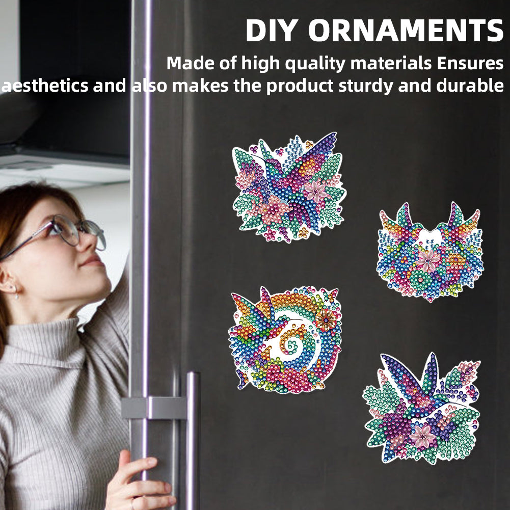 12Pcs Diamond Art Magnets Fridge Sticker Set for Adults Beginners (CN561 Bird)