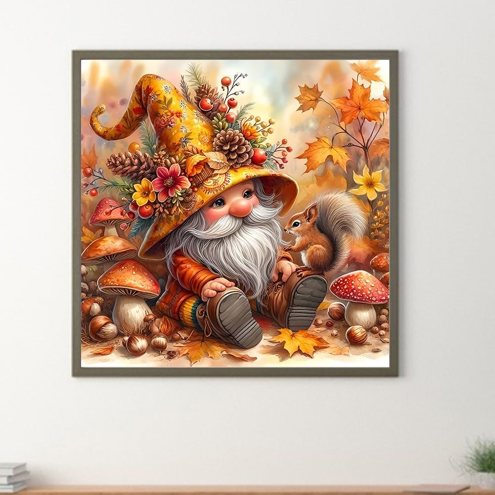 Autumn Gnome - Full Round Drill Diamond Painting 40*40CM
