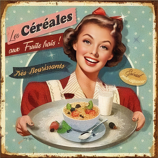 Retro Billboard - 11CT Stamped Cross Stitch 40*40CM