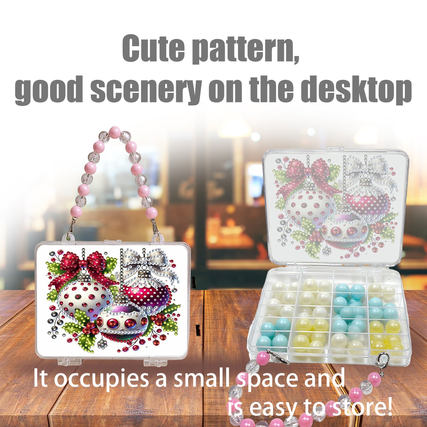 DIY Diamond Painting Bead Storage Handbag Rhinestones Jewelry Case (Globes)
