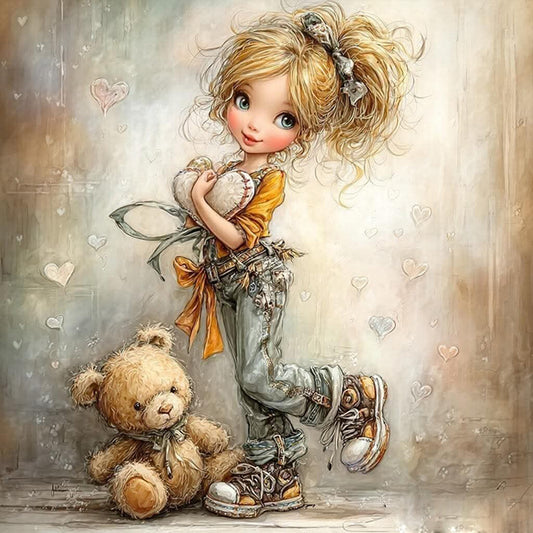 Crazy Little Girl - Full Square Drill Diamond Painting 40*40CM