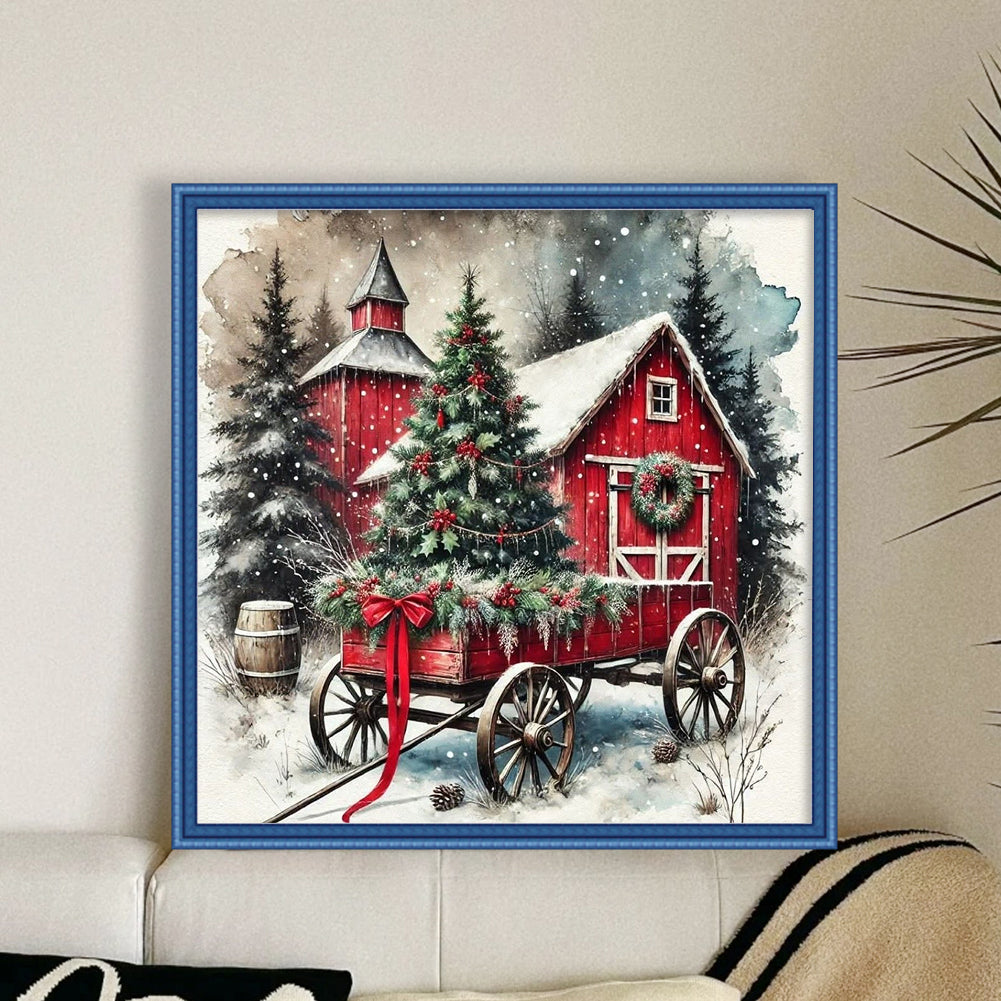 Christmas Scenery - 11CT Stamped Cross Stitch 45*45CM