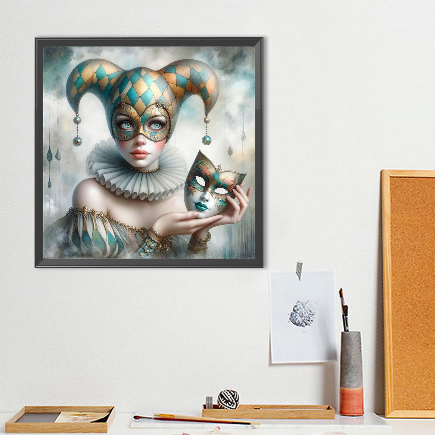 Clown Mask - Full Round Drill Diamond Painting 40*40CM