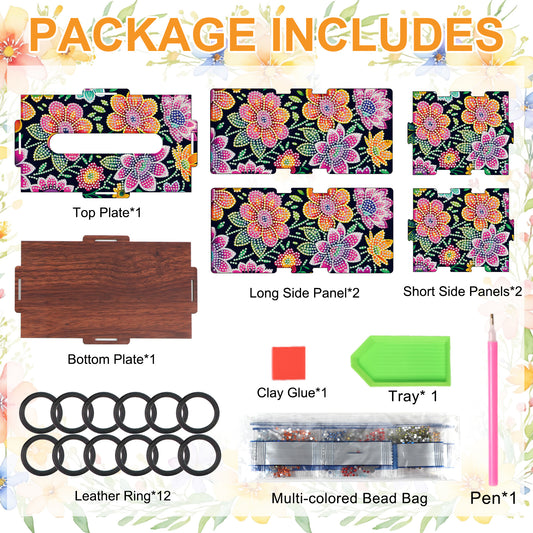 Wooden Diamond Painting Tissue Box for Home and Office Decoration (ZJH018)