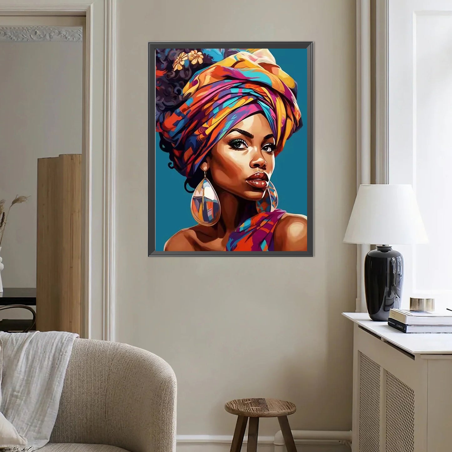 Dark-Skinned Girl - Full Round Drill Diamond Painting 40*50CM