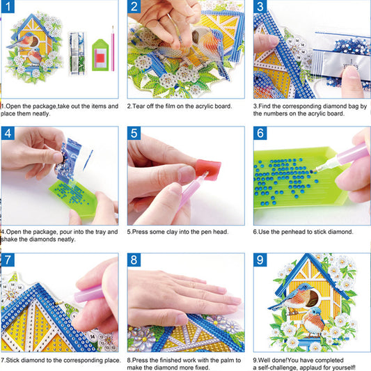2D Flat DIY 5D DIY Diamond Art Tabletop Ornament Kit for Home Decor (Teapot)