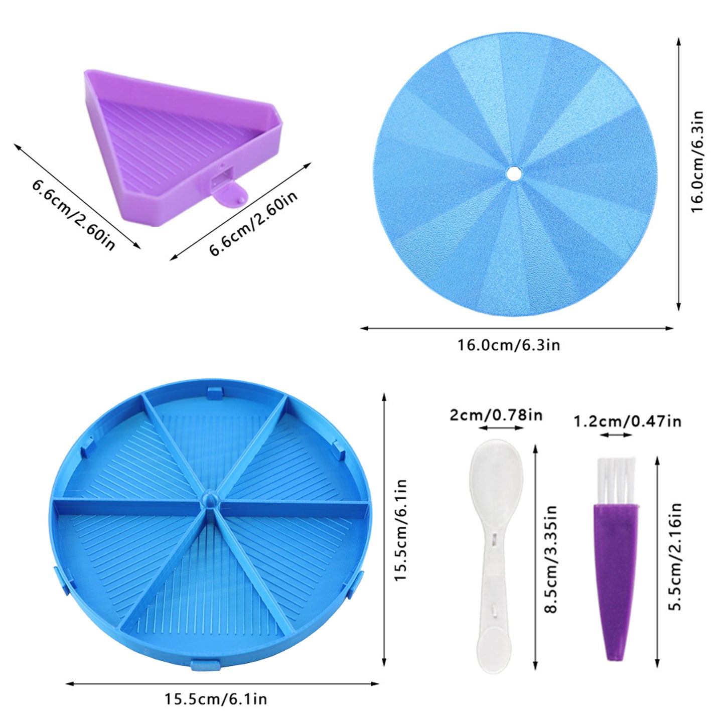 Beads Sorting Storage Tray Fully Enclosed Round Diamond Painting Tools (Blue)