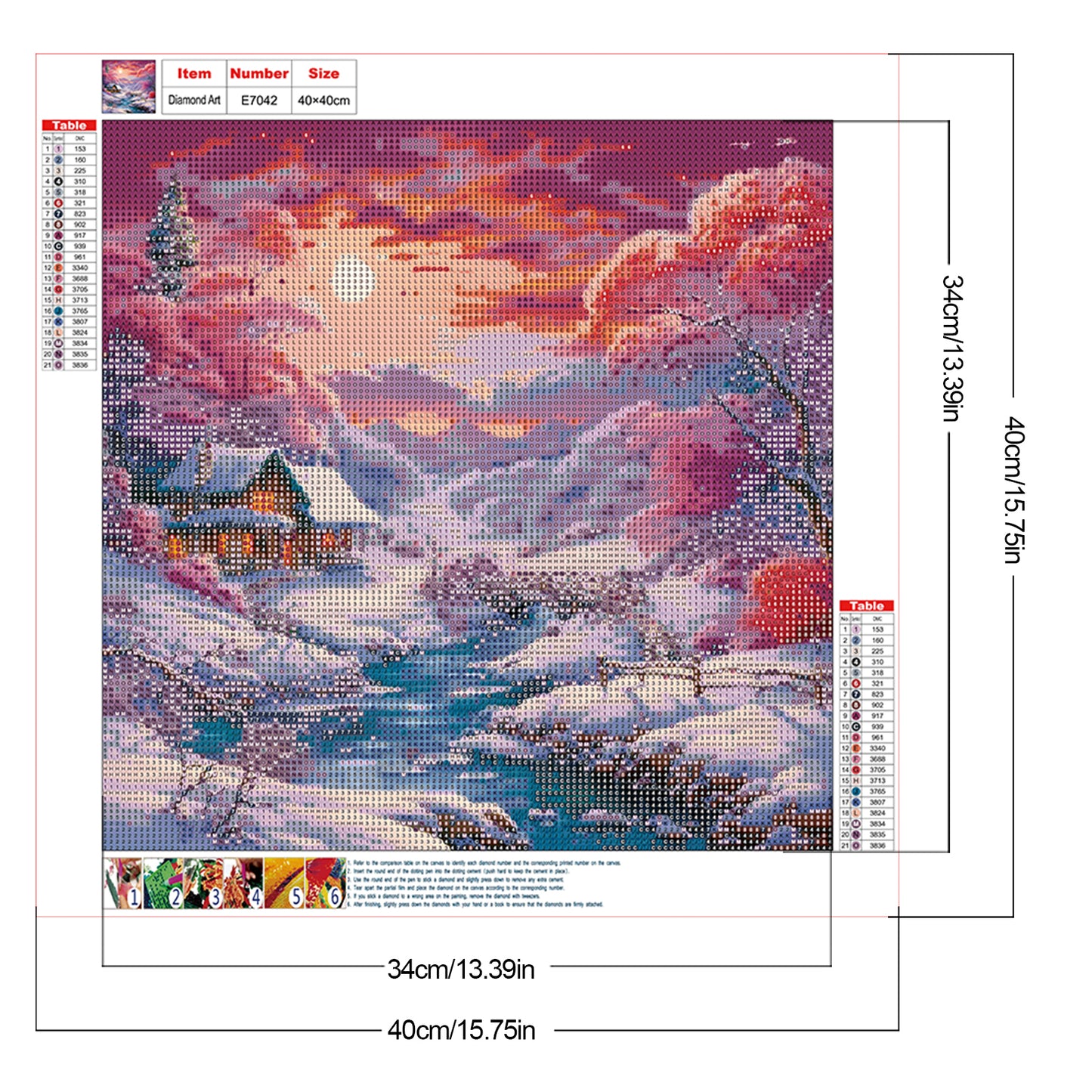 Snow Scene - Full Round Drill Diamond Painting 40*40CM