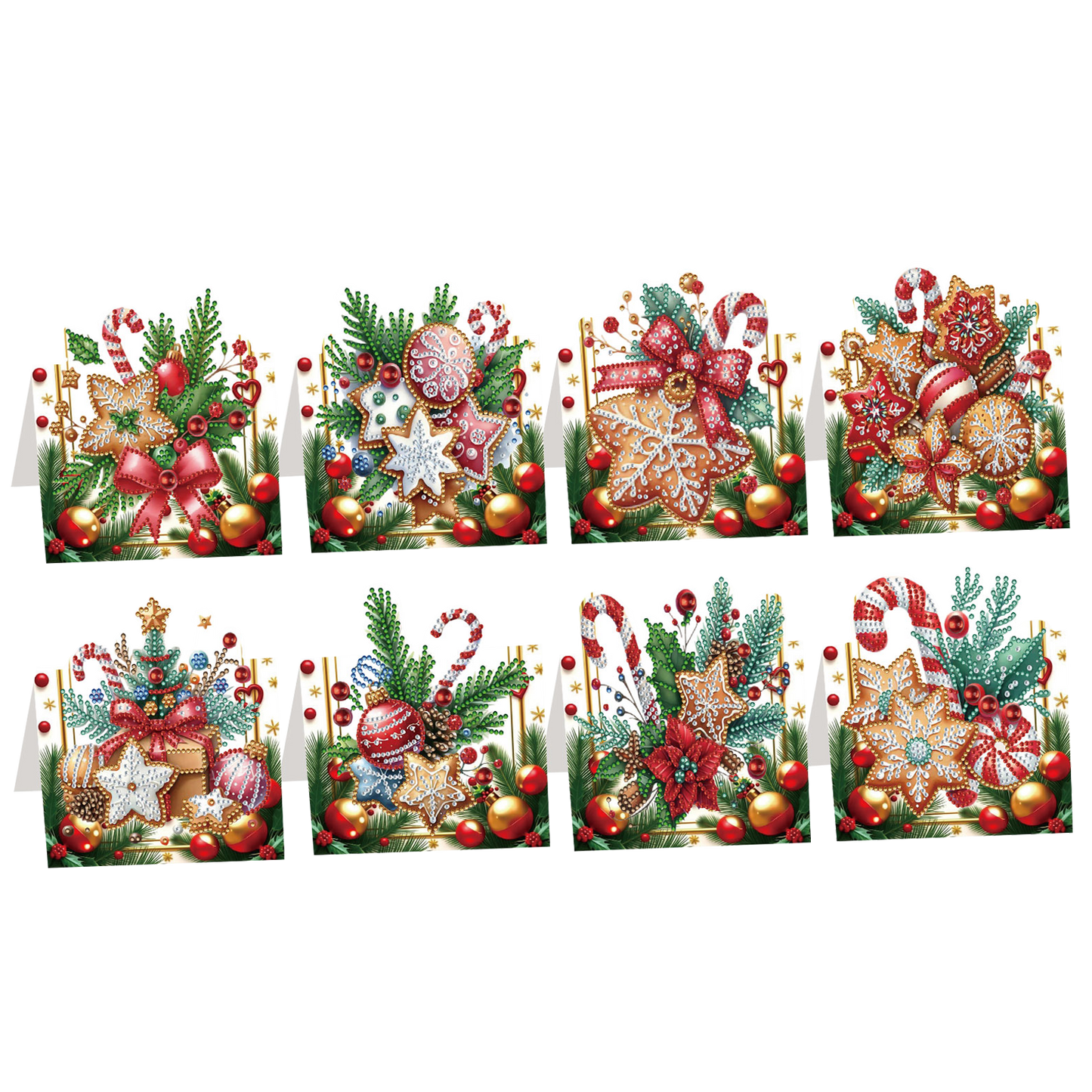 8PCS DIY Diamond Art Greeting Cards Congratulations Cards Gifts (Christmas)