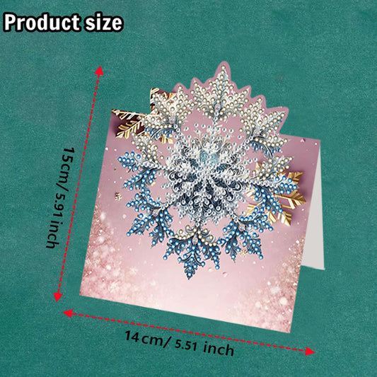 8PCS DIY Diamond Art Greeting Cards Congratulations Cards Gifts (Snowflake)