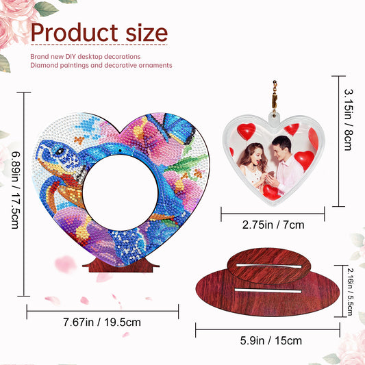 2D Flatt DIY Wooden Sea Turtle Desktop Diamond Art Ornament Kits Home Decor