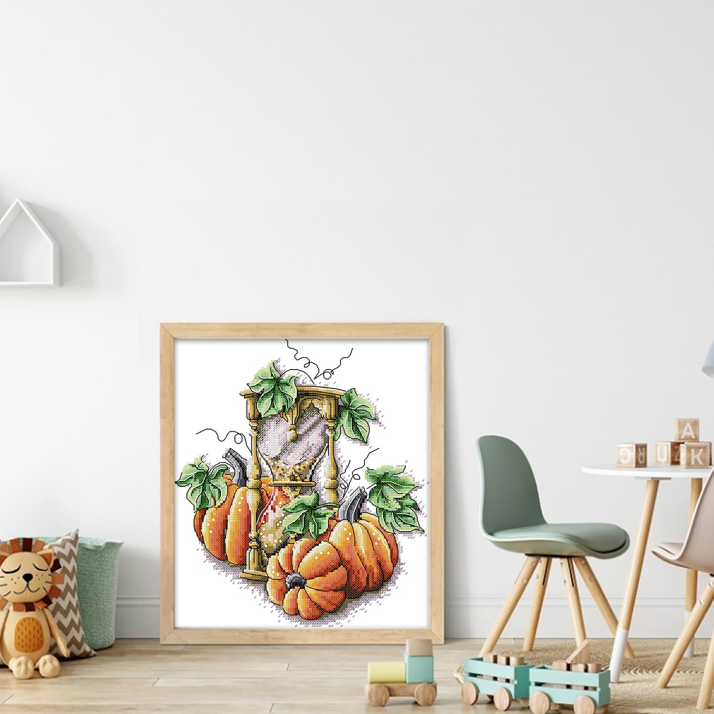 Pumpkin Hourglass - 14CT Stamped Cross Stitch 26*29CM (Joy Sunday)