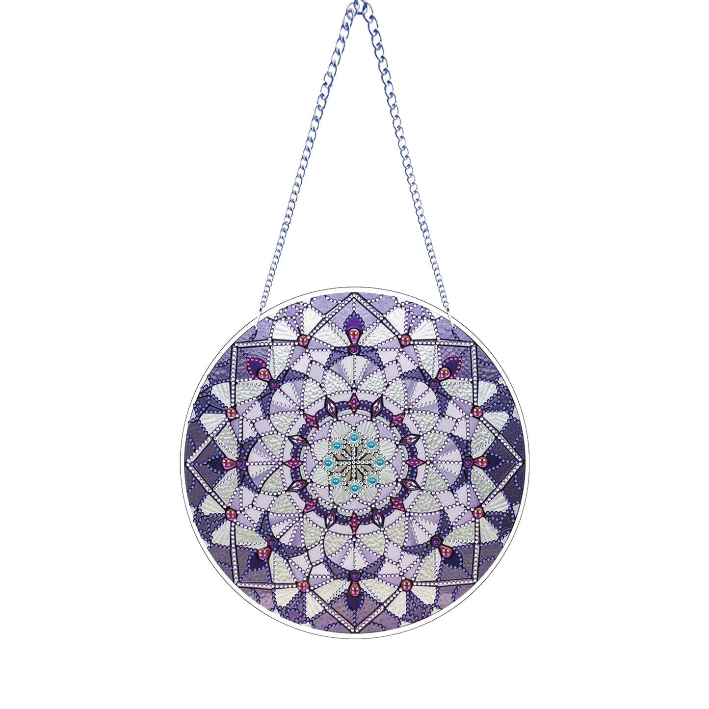 Purple Mandala DIY 2D Flat Acrylic Diamond Painting Hanging Pendant Home Decor