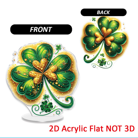 Plants DIY 2D Flat Acrylic Diamond Painting Art Tabletop Ornament for Home Decor