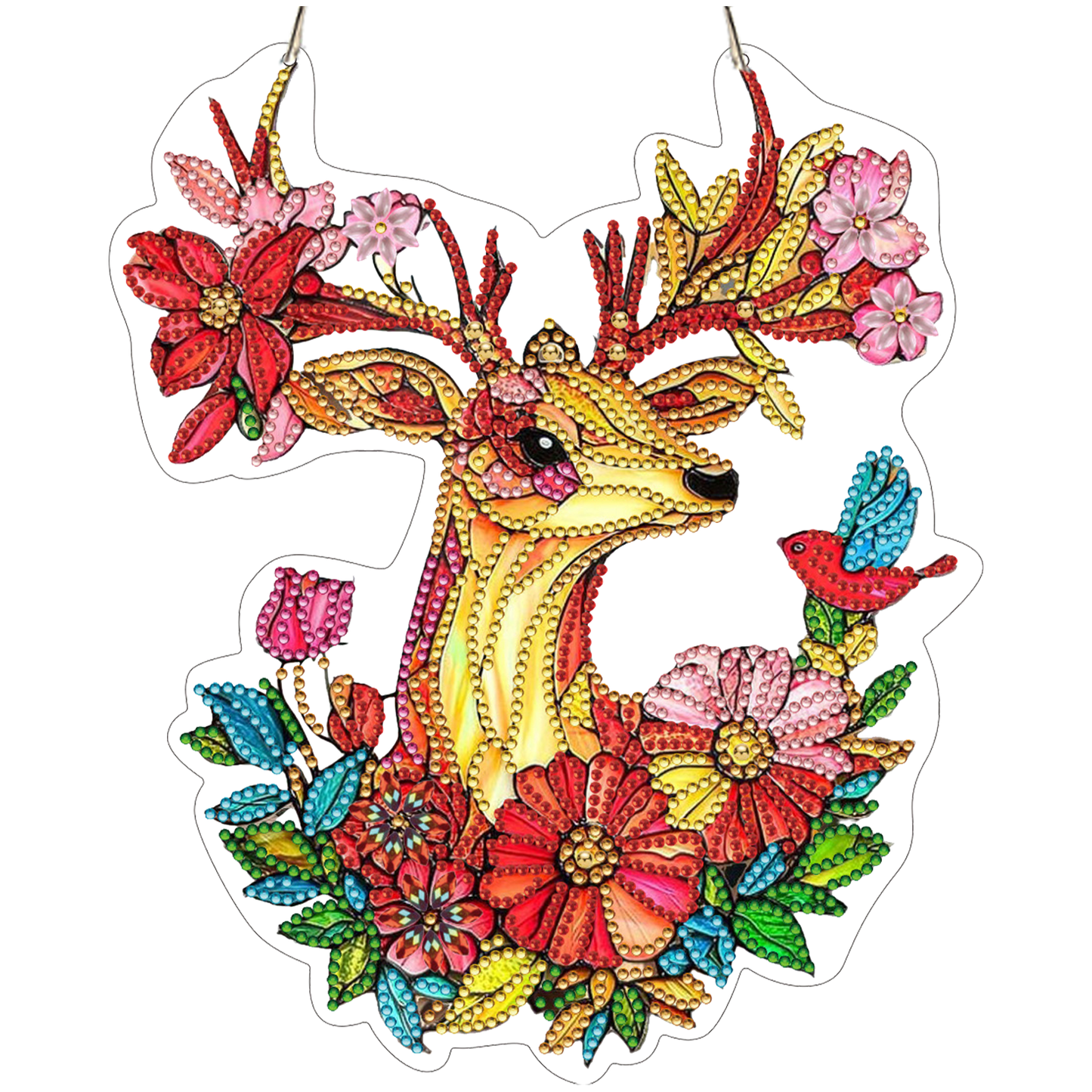Elk 2D Flat DIY Diamond Painting Kit Window Hanging DIY Home Decor Hanging Charm