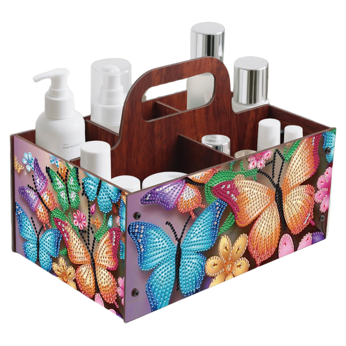Butterfly DIY Wooden Diamond Art Painting Storage Box with Handheld Home Decor