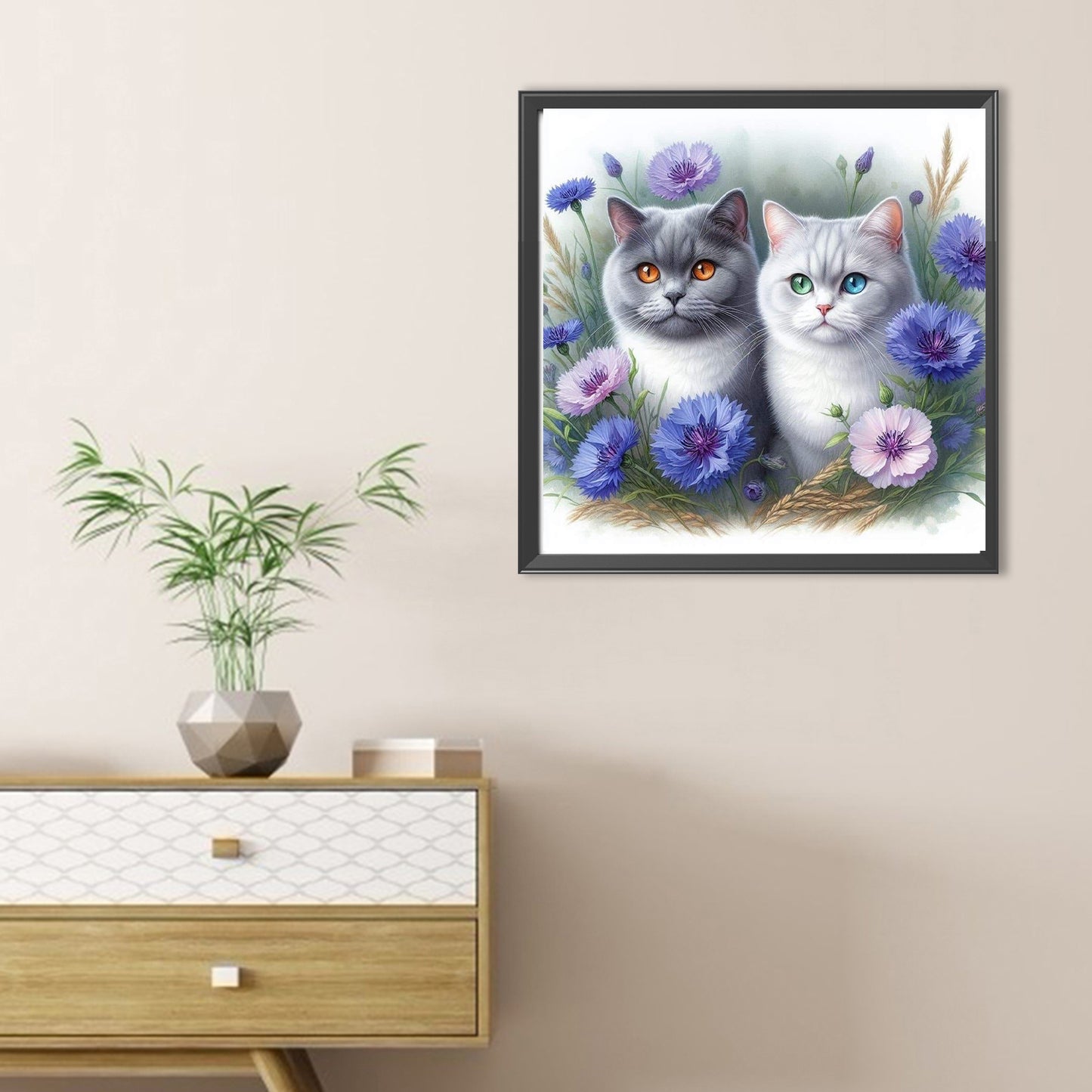 Cat And Morning Glory - Full Round Drill Diamond Painting 30*30CM