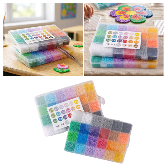 20 Colors 5mm Melty Beads Craft Kit Beginner-Friendly Iron Beads DIY Set with Color Label Pixel Art Beads Kit Ideal(Basic Rainbow Color Fuse Beads Set)
