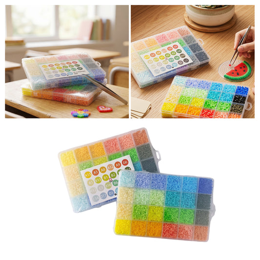 20 Colors 5mm Melty Beads Craft Kit Beginner-Friendly Iron Beads DIY Set with Color Label Pixel Art Beads Kit Ideal(Fresh Pastel Color Fuse Beads Set)