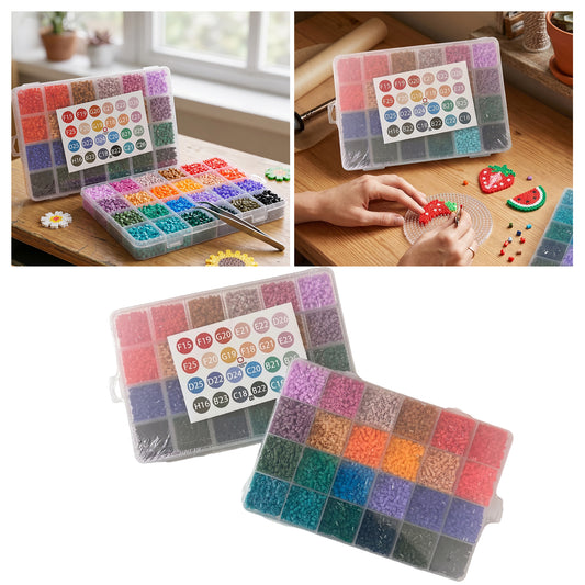 20 Colors 5mm Melty Beads Craft Kit Beginner-Friendly Iron Beads DIY Set with Color Label Pixel Art Beads Kit Ideal(Vintage Cool Tone Fuse Beads Set)