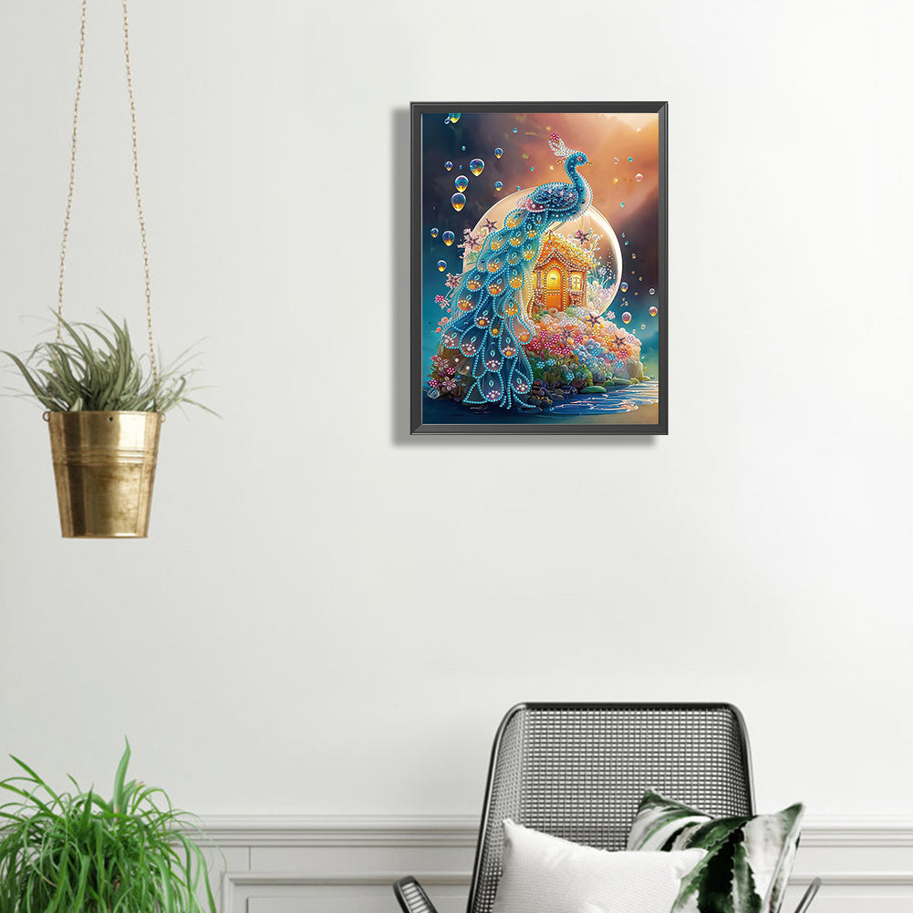 Fantasy Peacock - Special Shaped Drill Diamond Painting 30*40CM