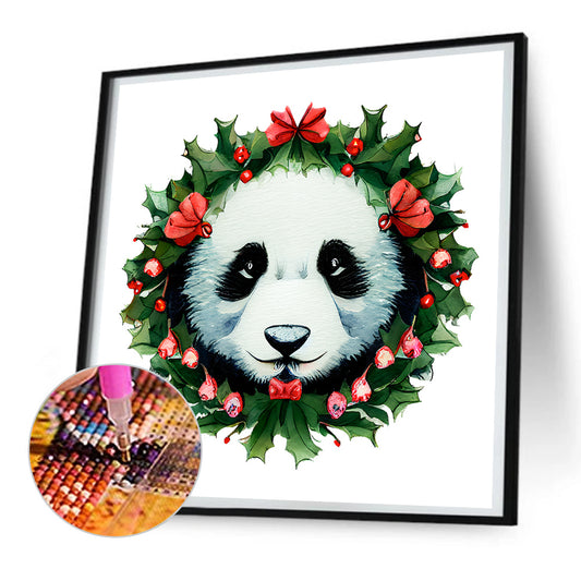 Animal Garland Panda - Full Round Drill Diamond Painting 30*30CM