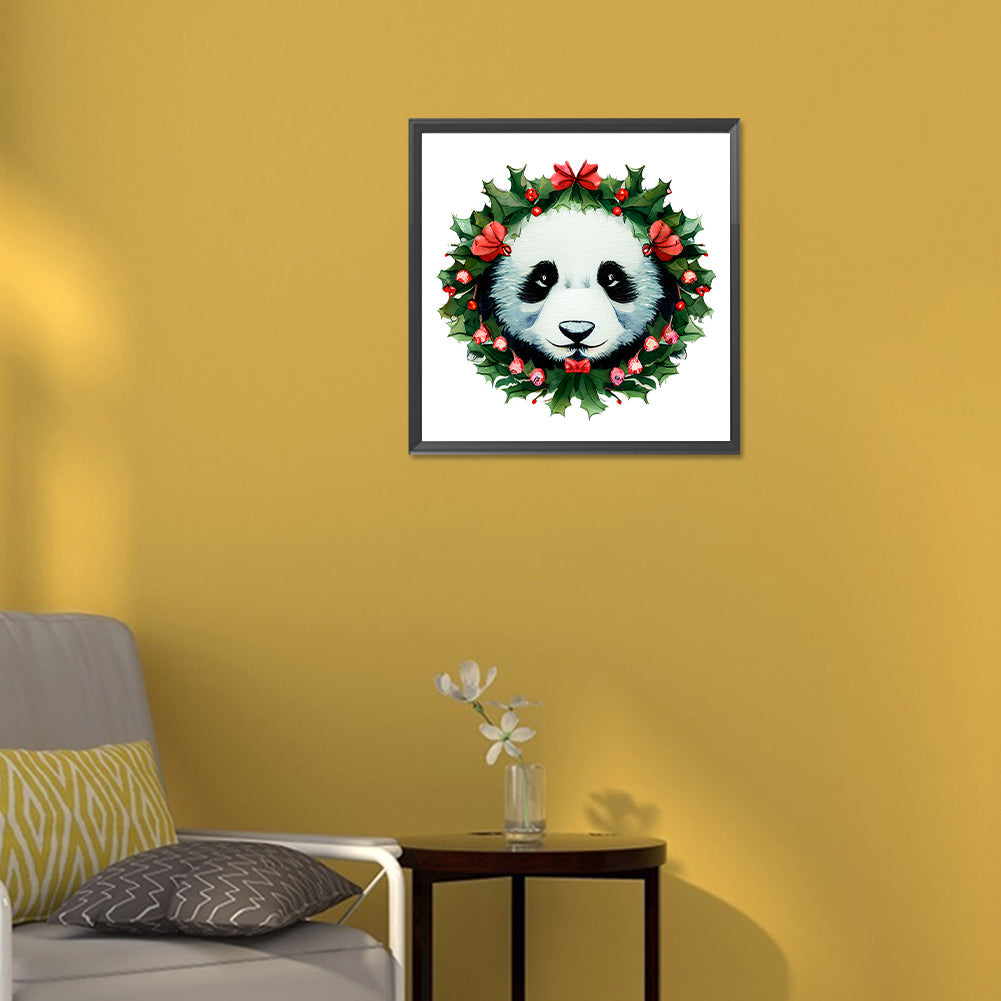 Animal Garland Panda - Full Round Drill Diamond Painting 30*30CM