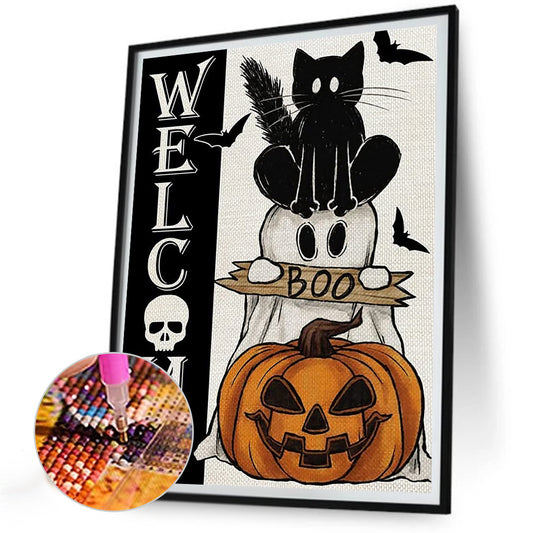 Halloween Jack-O-Lantern - Full Round Drill Diamond Painting 30*40CM