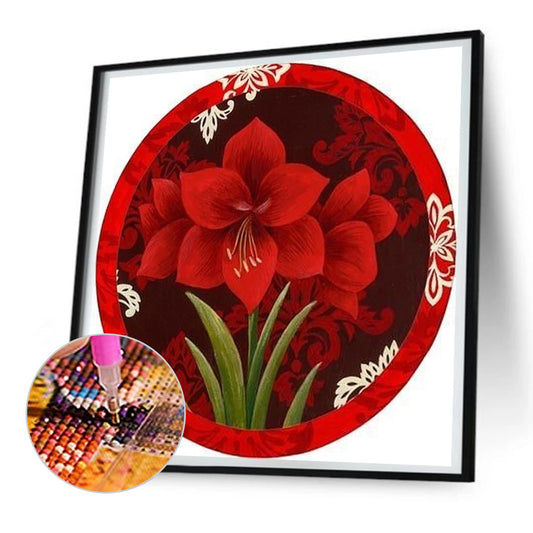Round Poinsettia - Full Round Drill Diamond Painting 30*30CM