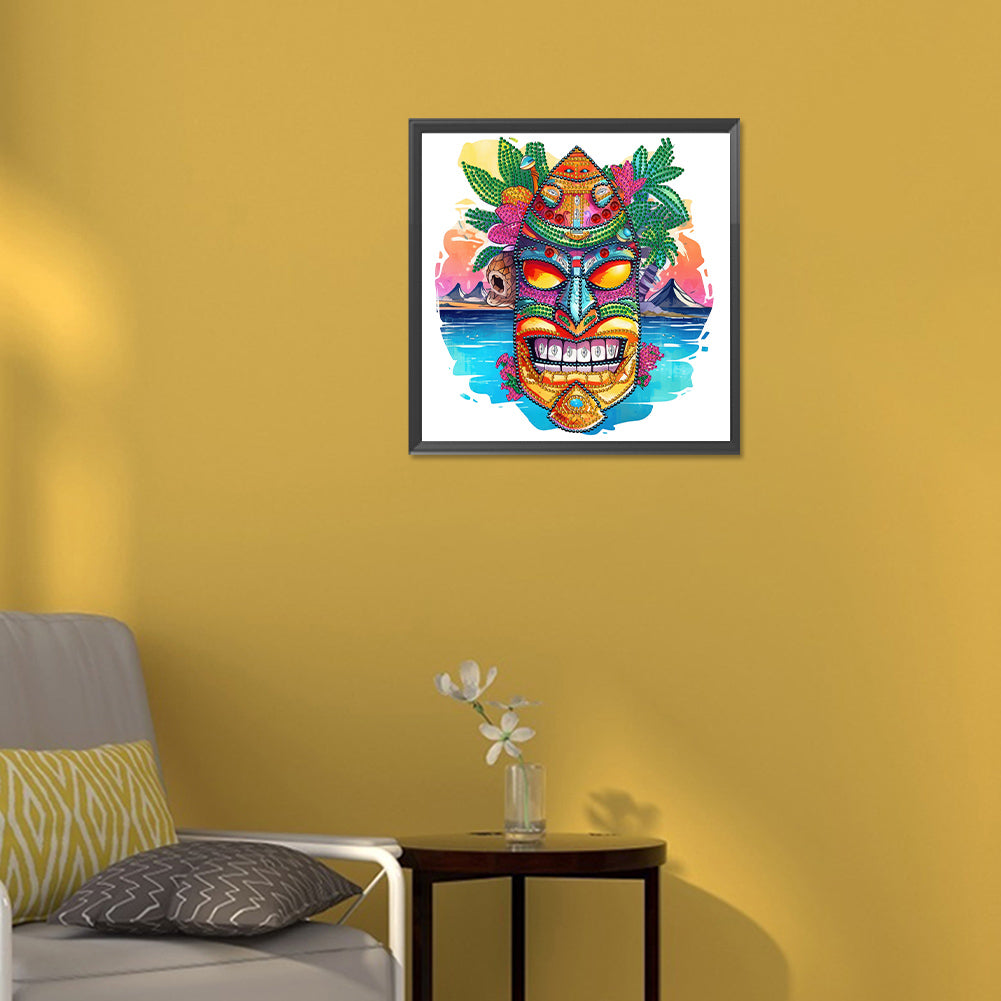 Hawaiian Tribal Tiki Mask - Special Shaped Drill Diamond Painting 30*30CM