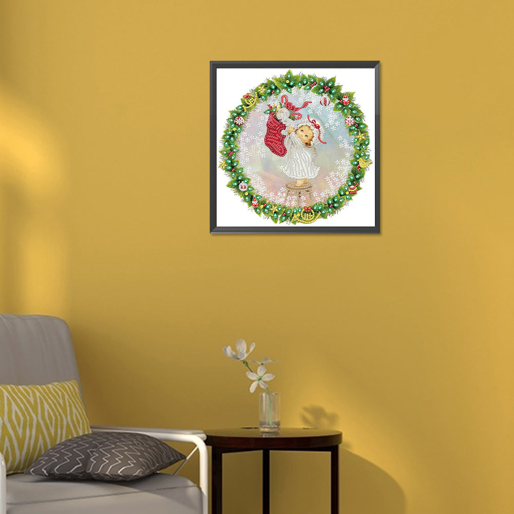 Christmas Wreath - Special Shaped Drill Diamond Painting 30*30CM