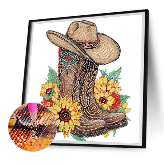 Boots And Cowboy Hat - Special Shaped Drill Diamond Painting 30*30CM