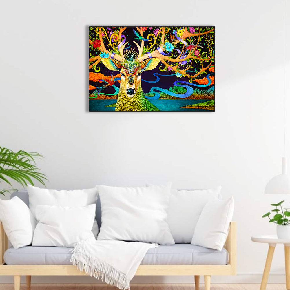 Ukiyo-E Four Seasons Deer - Full Round Drill Diamond Painting 60*40CM