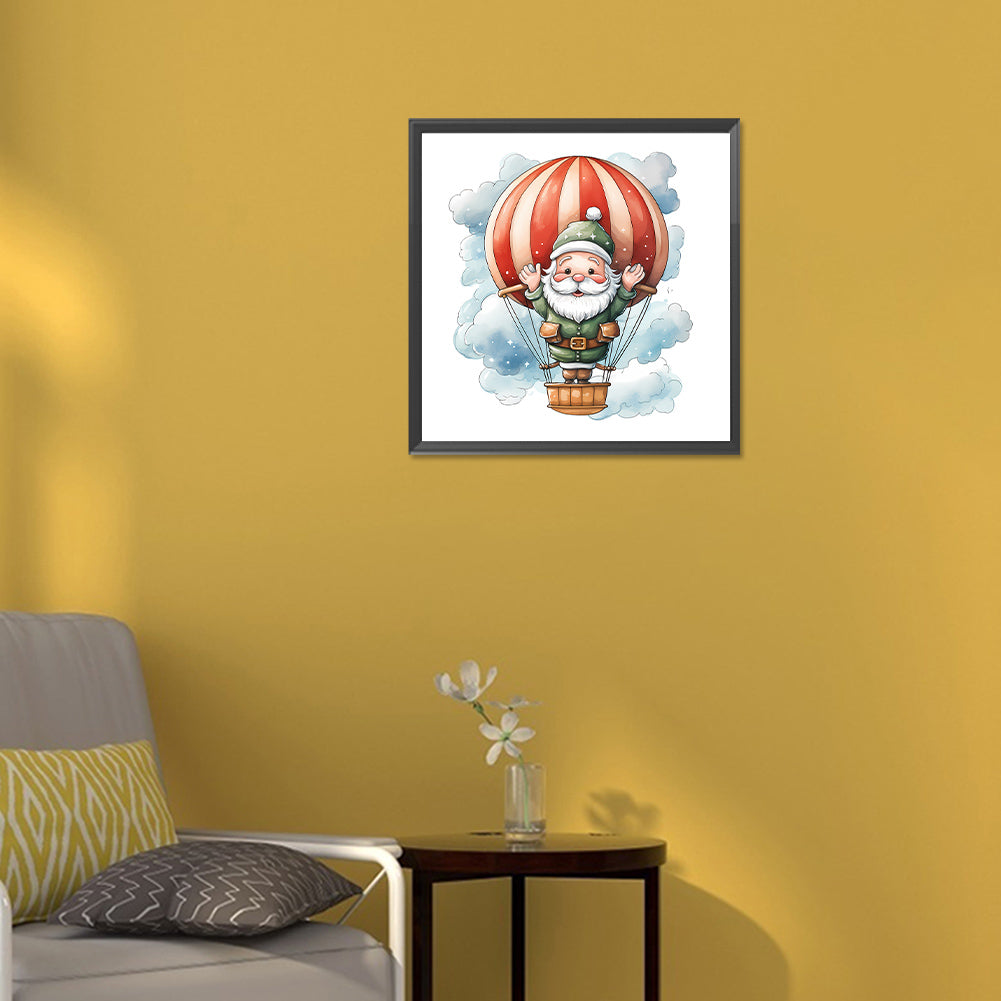 Hot Air Balloon Santa Claus - Full Round Drill Diamond Painting 30*30CM