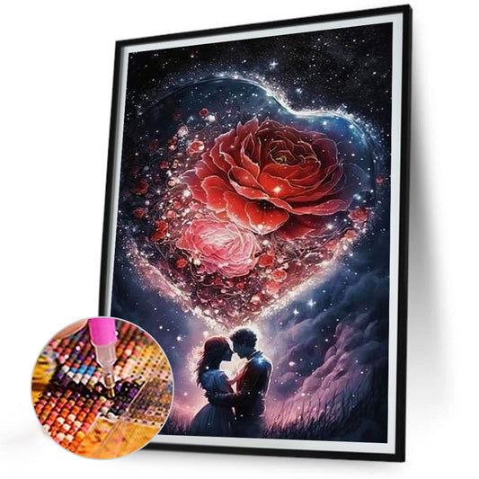 Rose Lover - Full Round Drill Diamond Painting 30*40CM