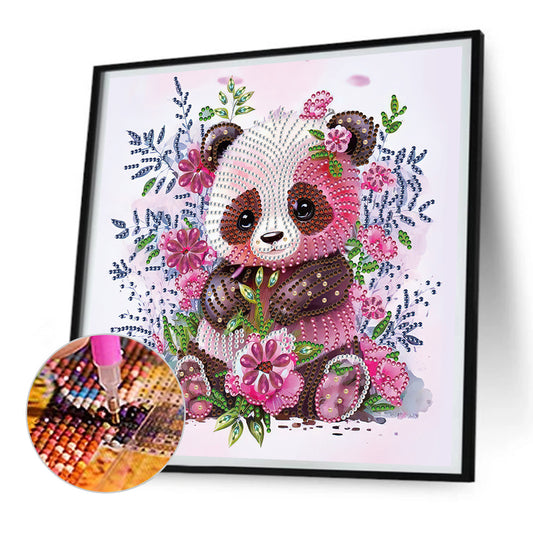 Pink Panda - Special Shaped Drill Diamond Painting 30*30CM