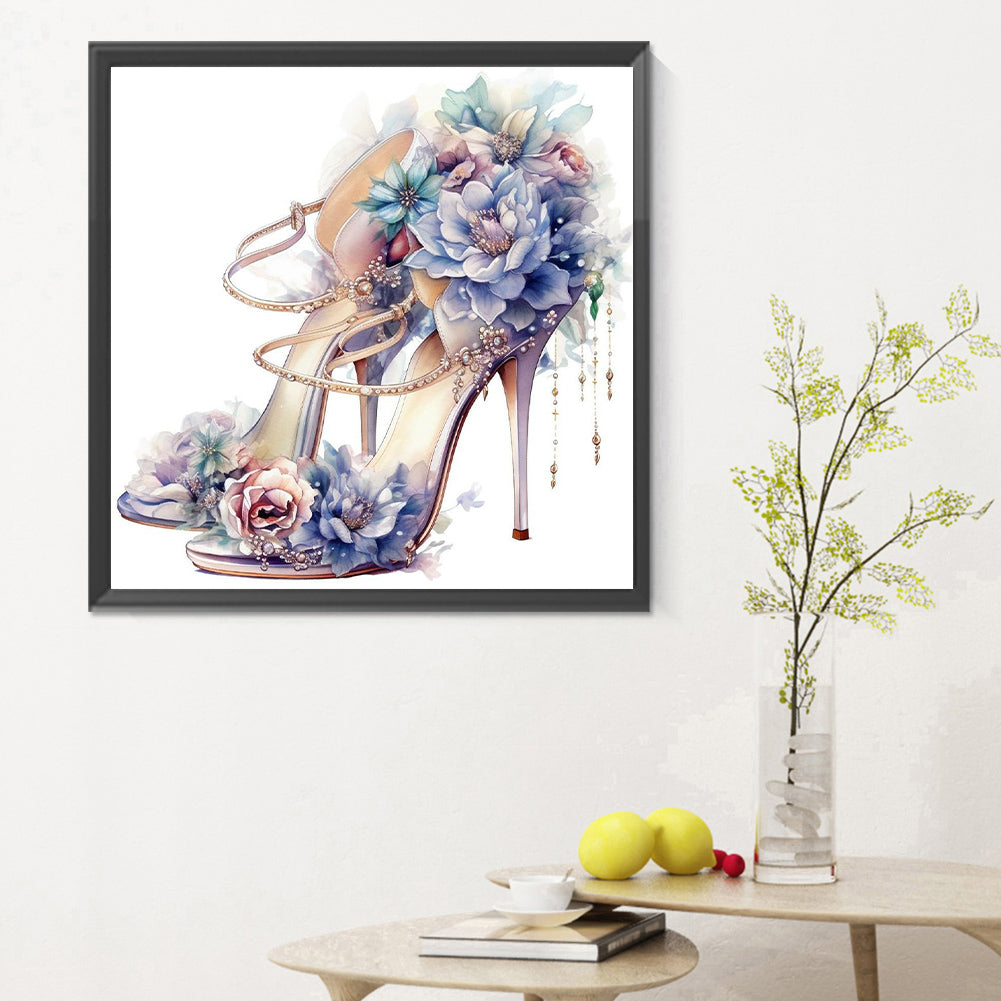 Flower High Heels - Full Round Drill Diamond Painting 30*30CM
