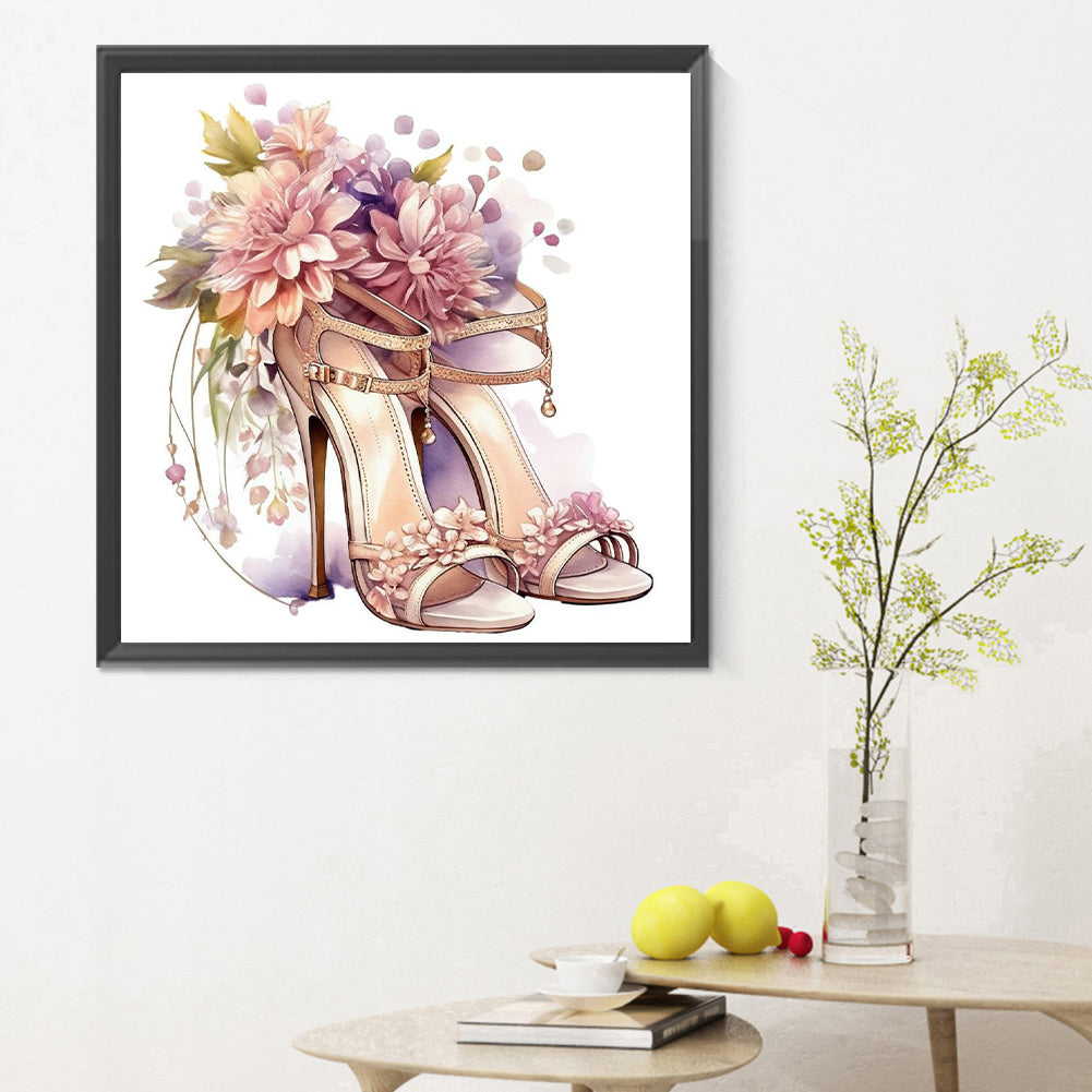 Flower High Heels - Full Round Drill Diamond Painting 30*30CM