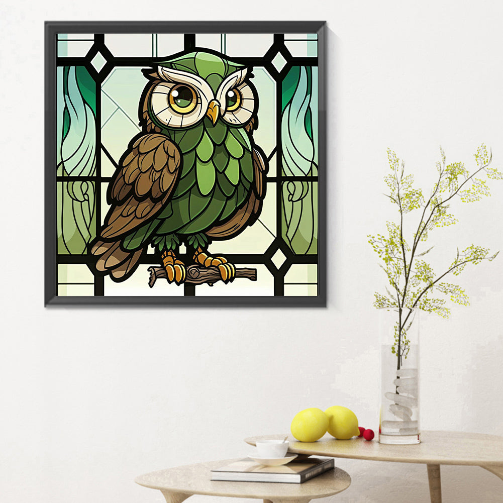Owl - Full Round Drill Diamond Painting 30*30CM