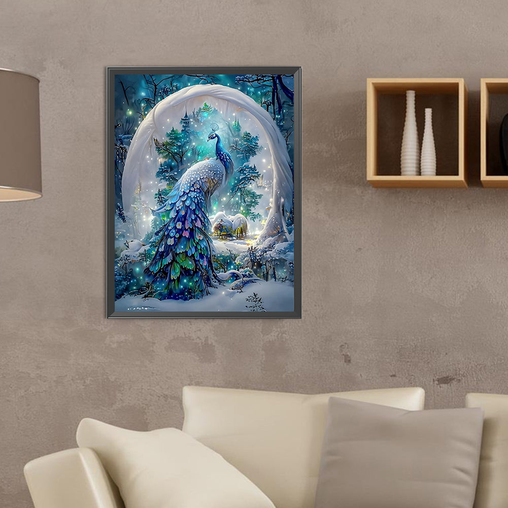 Peacock - Full Round Drill Diamond Painting 30*40CM
