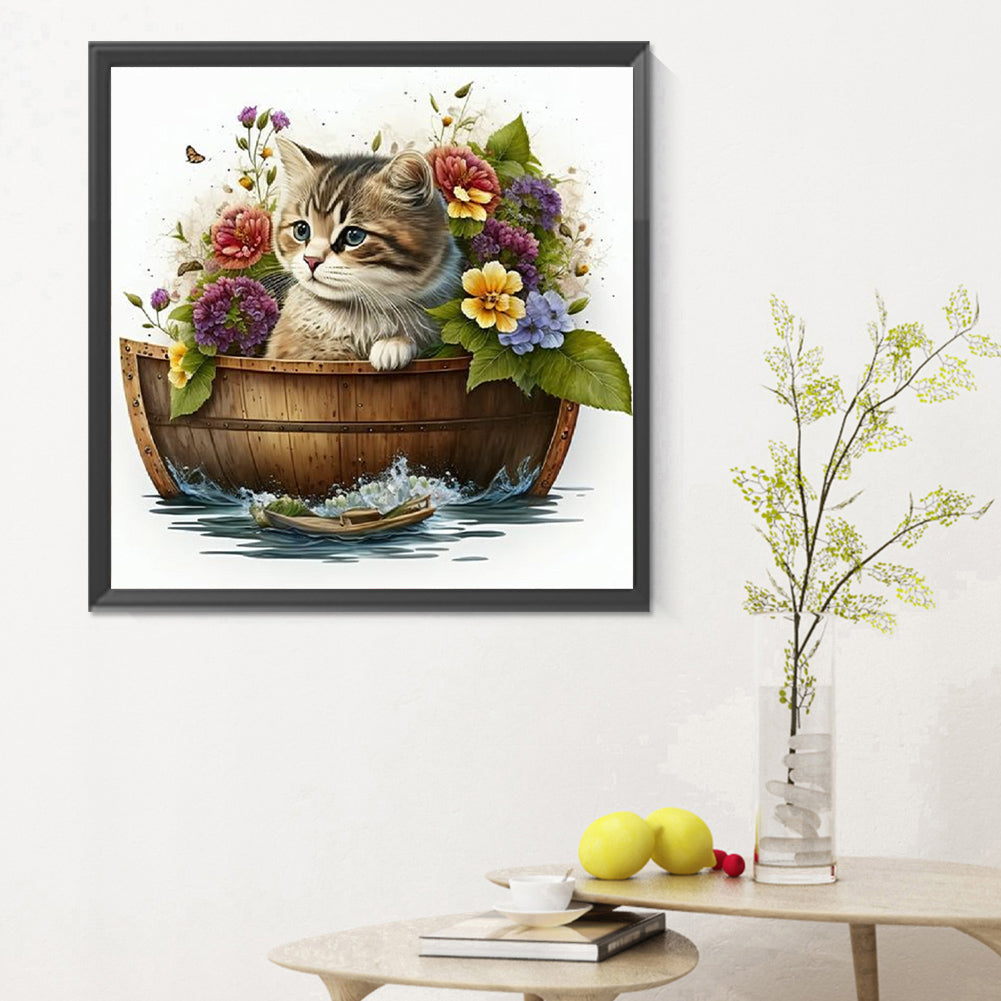 Kitten - Full Round Drill Diamond Painting 30*30CM