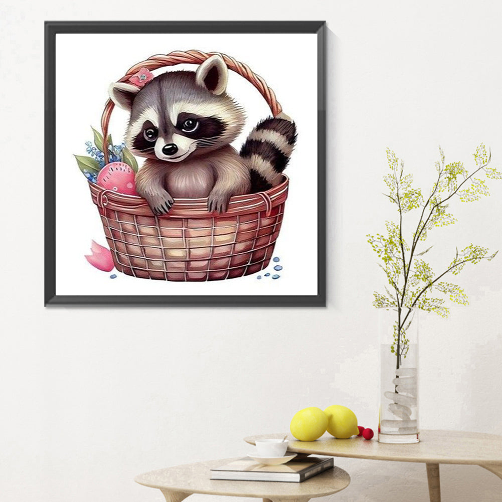 Raccoon - Full Round Drill Diamond Painting 30*30CM