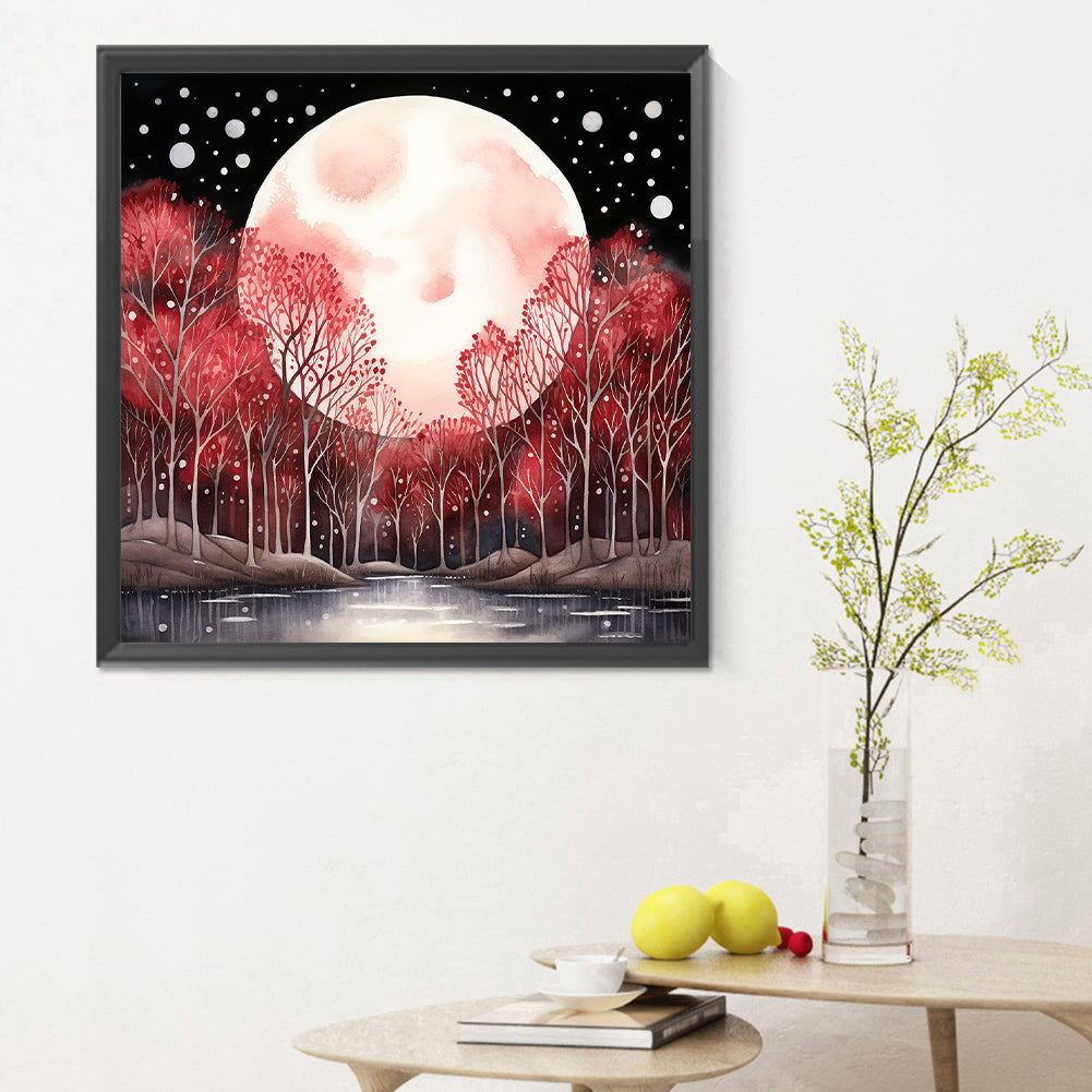 Mangrove Forest Under Moonlight - Full Round Drill Diamond Painting 30*30CM
