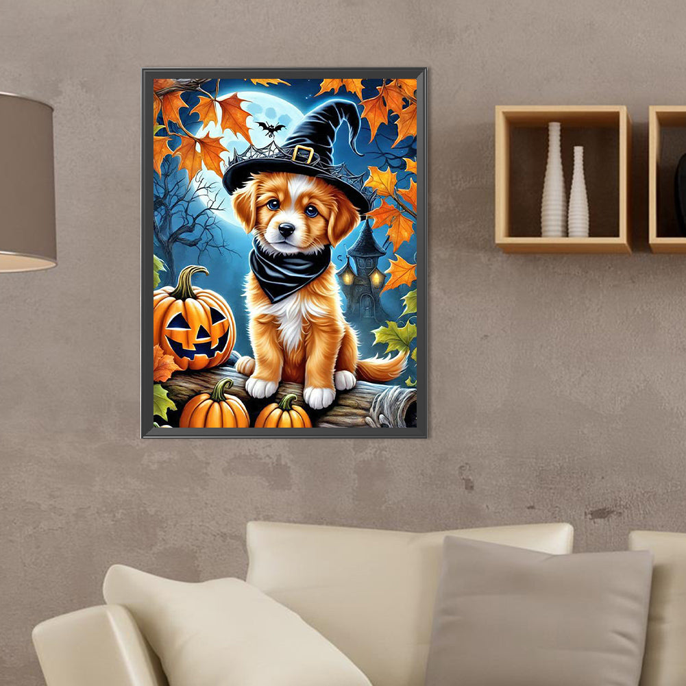 Halloween Cats And Dogs - Full Round Drill Diamond Painting 30*40CM