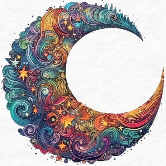 Crescent Moon - 11CT Stamped Cross Stitch 50*50CM